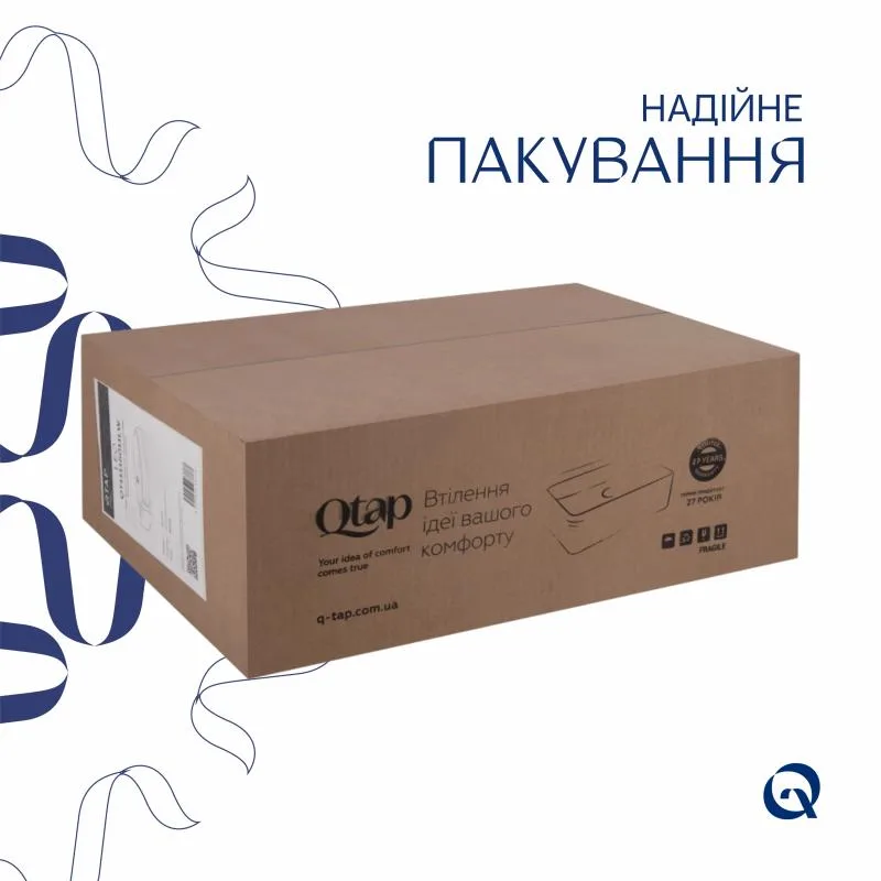 Раковина подвесная овальная Qtap Leo 430x285 мм керамическая белая с донным клапаном