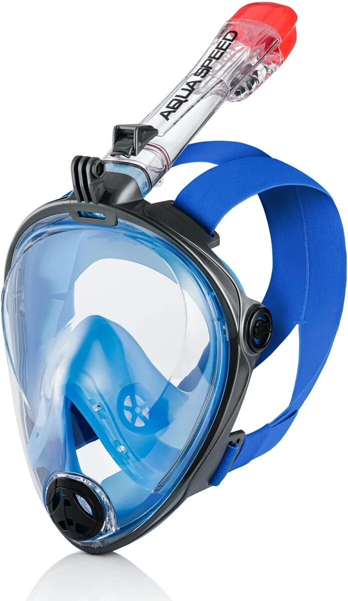 Повнолицьова маска Aqua Speed силікон L/XL синя чорна