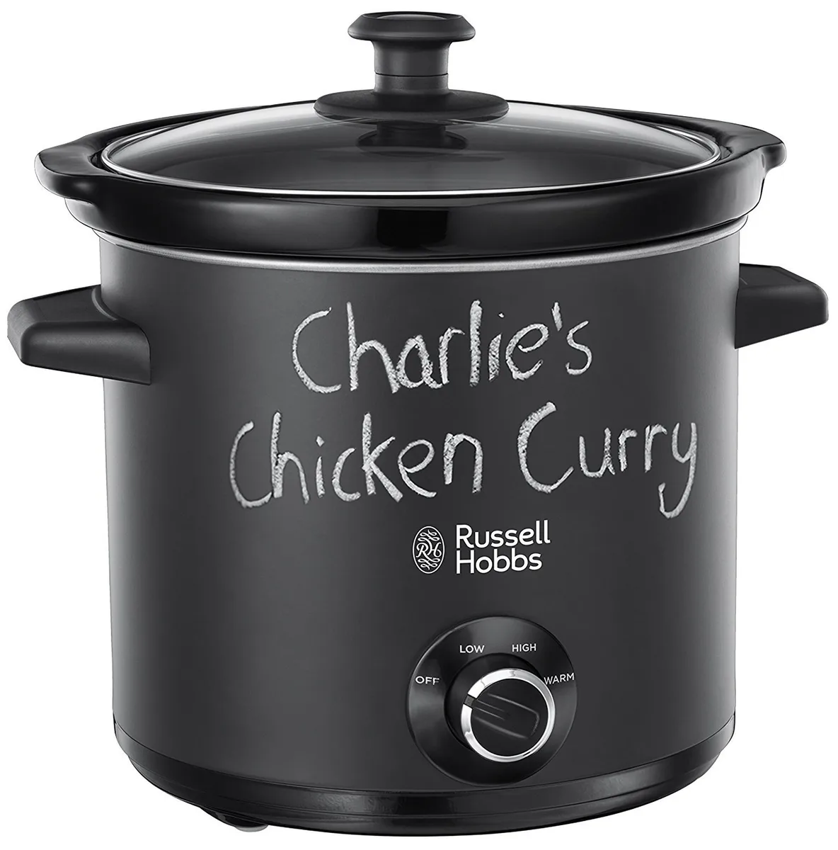 Мультиварка Russell Hobbs ChalkBoard, 200Вт, 3.5л чаша, механічне управління, нержавіюча сталь, чорний колір.