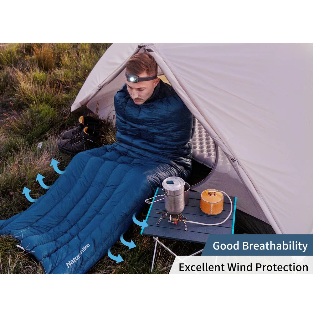 Спальний мішок Naturehike нейлон 190х72 см блакитний