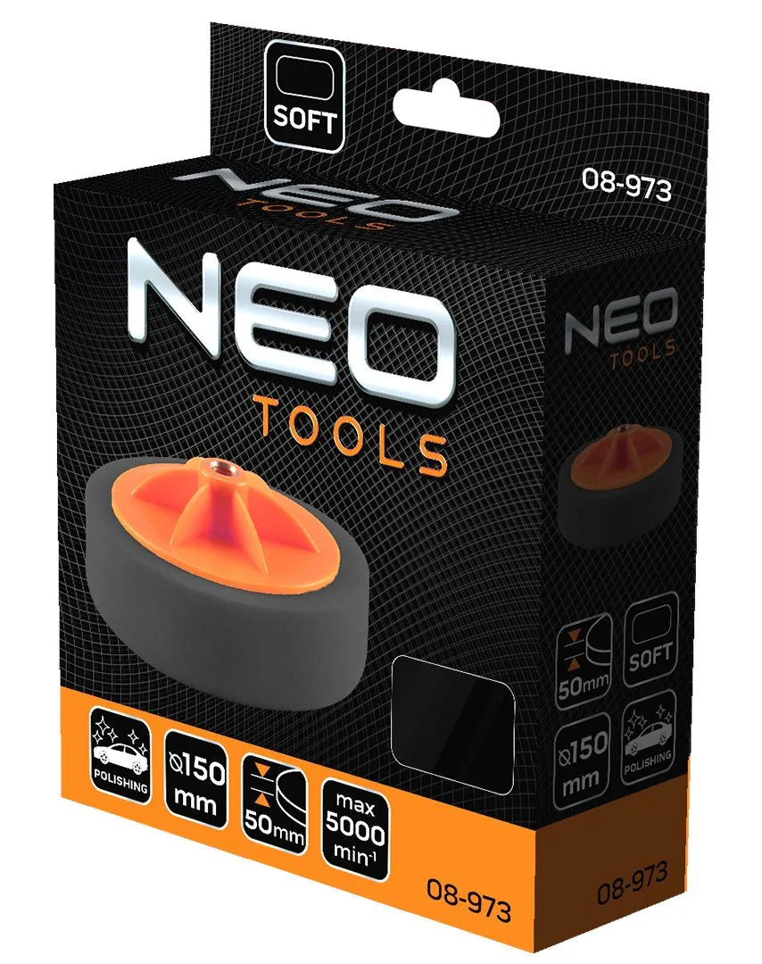Диск полірувальний Neo Tools губка м’яка M14 150x50мм для ротаційних поліролів шліфувальний диск
