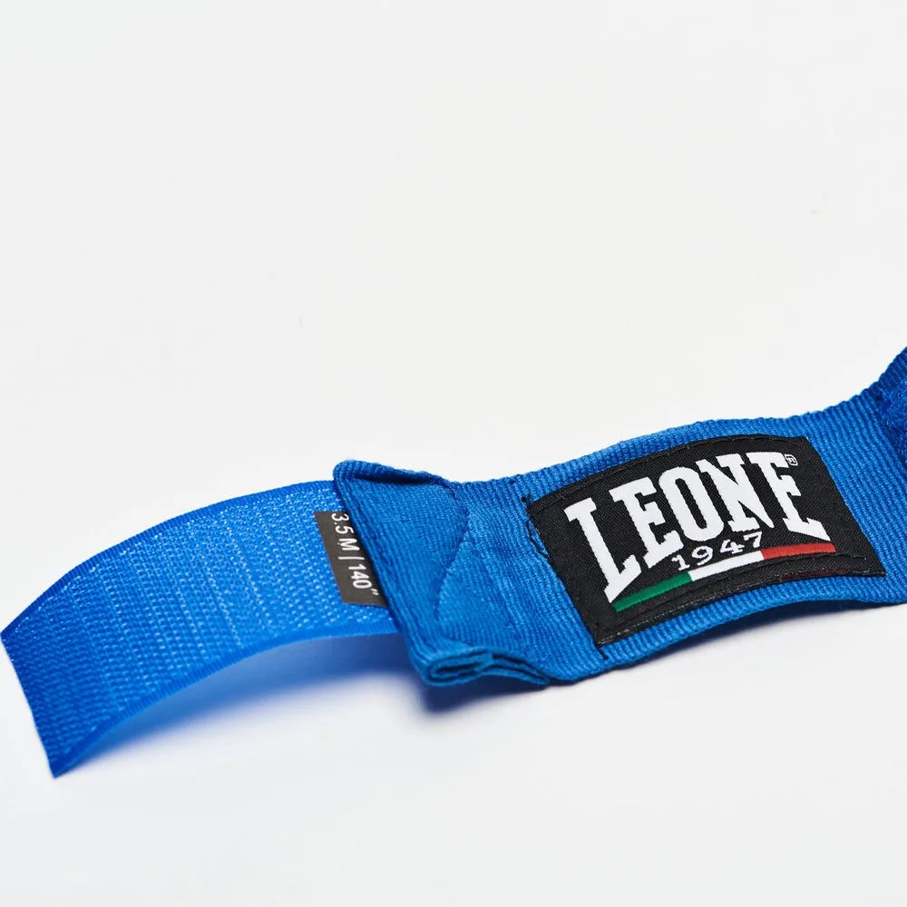 Боксерські бинти Leone бавовна еластичні 3,5 м сині 2 шт.