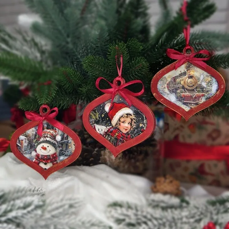 Творчий набір для ялинкових прикрас Vintage Christmas 3 шт ХДФ різні кольори