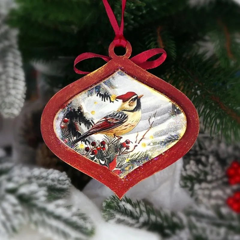 Творчий набір для ялинкових прикрас Vintage Christmas 3 шт ХДФ різні кольори