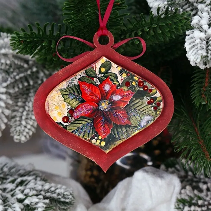 Творчий набір для ялинкових прикрас Vintage Christmas 3 шт ХДФ різні кольори