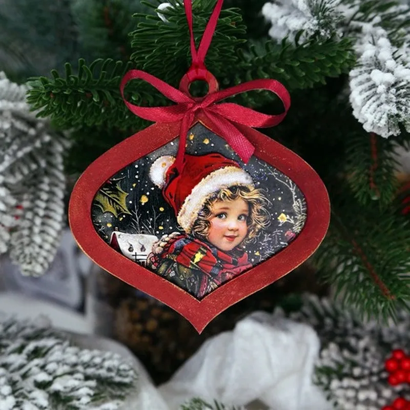 Творчий набір для ялинкових прикрас Vintage Christmas 3 шт ХДФ різні кольори