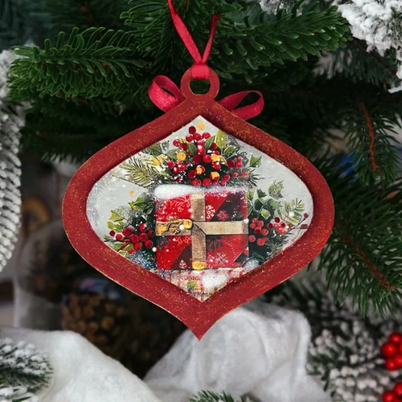 Творчий набір для ялинкових прикрас Vintage Christmas 3 шт ХДФ різні кольори
