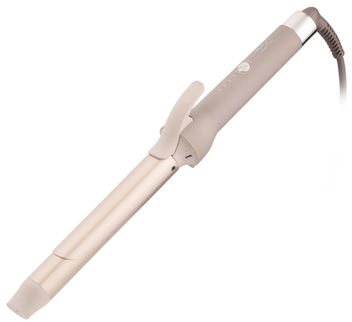 Плойка ARDESTO Pearl Cream HC-Y700PERL, 48Вт, температура понад 200°C, з дисплеєм, керамічне покриття, бежевого кольору.
