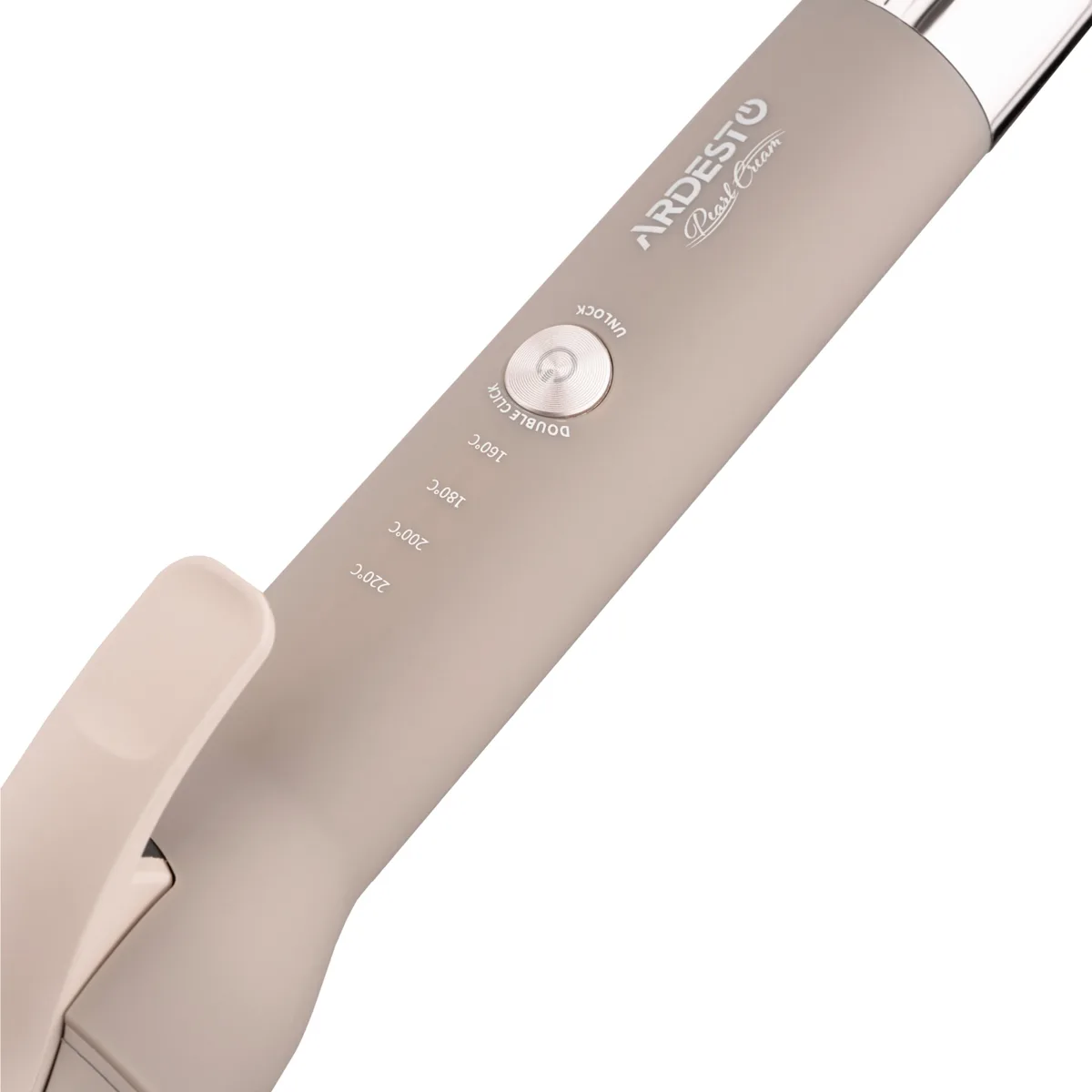 Плойка ARDESTO Pearl Cream HC-Y700PERL, 48Вт, температура свыше 200°C, с дисплеем, керамическое покрытие, бежевого цвета.