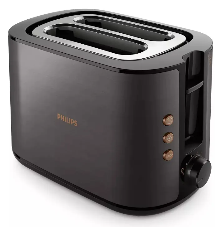 Тостер Philips металевий 30х17,2х20,1 см чорний 950 Вт 2 тости 8 режимів