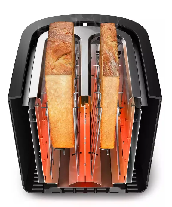 Тостер Philips металевий 30х17,2х20,1 см чорний 950 Вт 2 тости 8 режимів