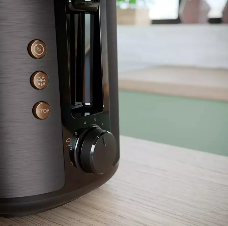 Тостер Philips металевий 30х17,2х20,1 см чорний 950 Вт 2 тости 8 режимів