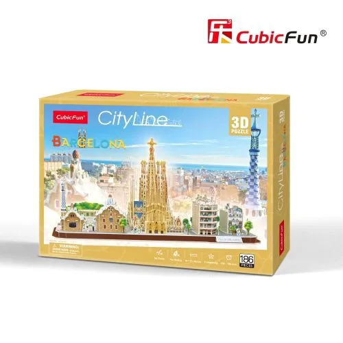 Тривимірна головоломка-конструктор CubicFun для дітей 3 роки Барселона 3D модель архітектури