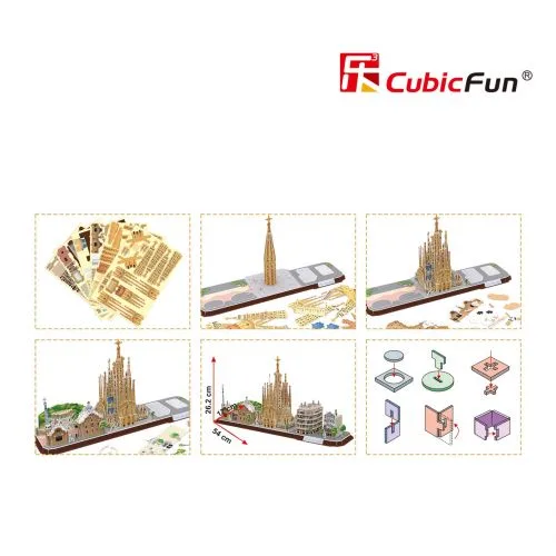 Тривимірна головоломка-конструктор CubicFun для дітей 3 роки Барселона 3D модель архітектури