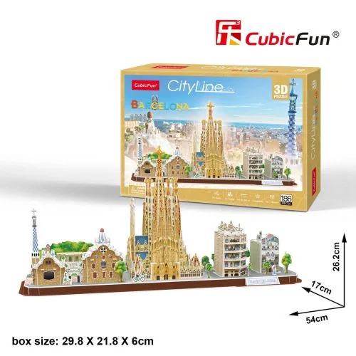 Тривимірна головоломка-конструктор CubicFun для дітей 3 роки Барселона 3D модель архітектури