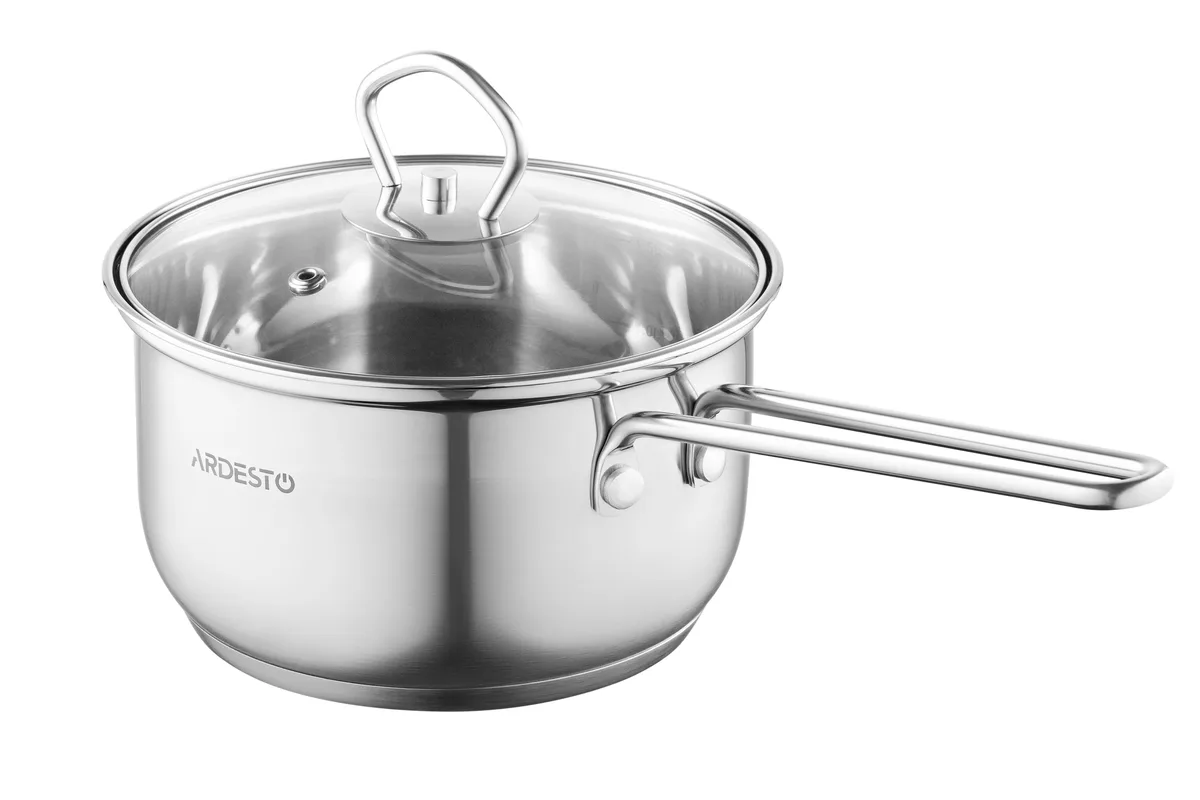 Каструля з прозорою кришкою ARDESTO Gemini Bari, 1.6л, з нержавіючої сталі.