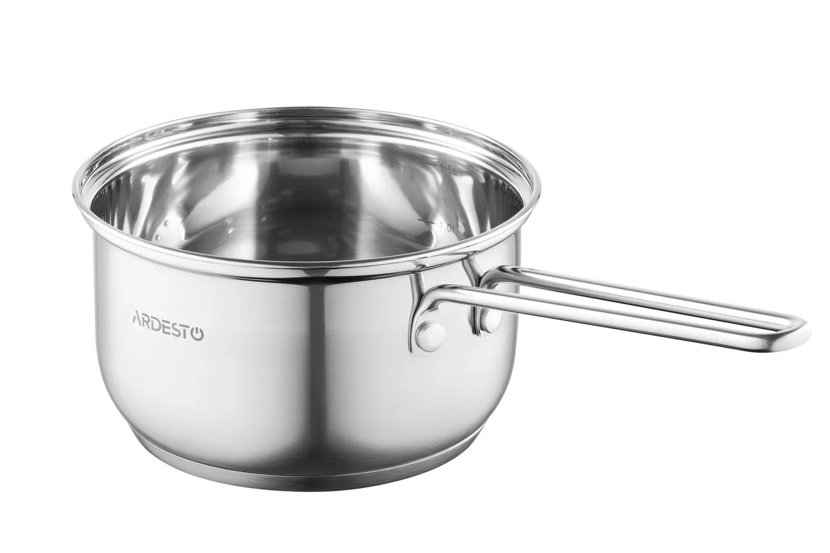 Каструля з прозорою кришкою ARDESTO Gemini Bari, 1.6л, з нержавіючої сталі.