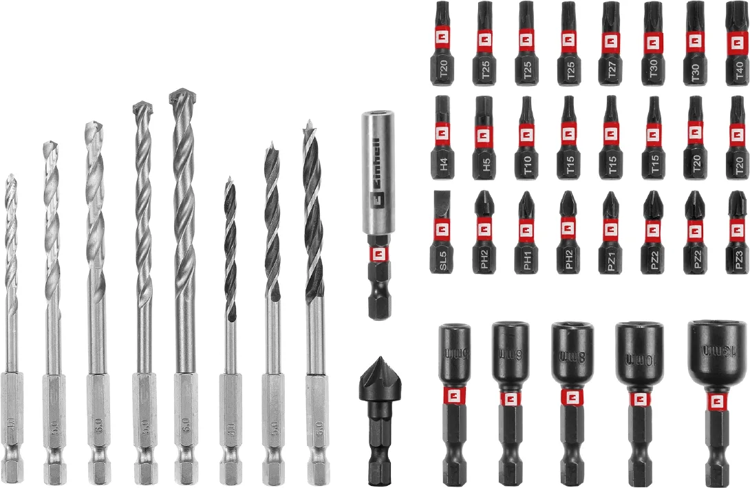 Комплект ударних насадок та свердел Einhell M-Case, 39 шт, 0.66 кг