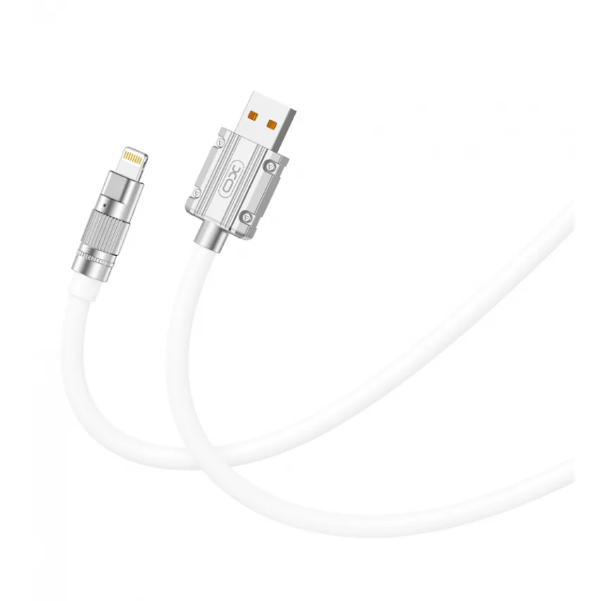 Кабель USB XO Lightning 6A 1,2 м силіконовий білий