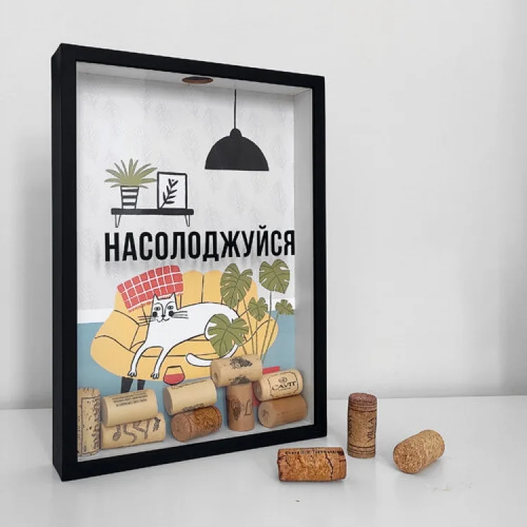 Копилка для винних пробок МДФ 30,5х21,5х4 см Пофарбована біла