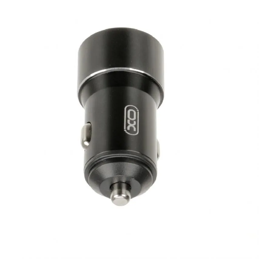 Автомобільний зарядний пристрій XO метал 2USB 2.4A 12W чорний