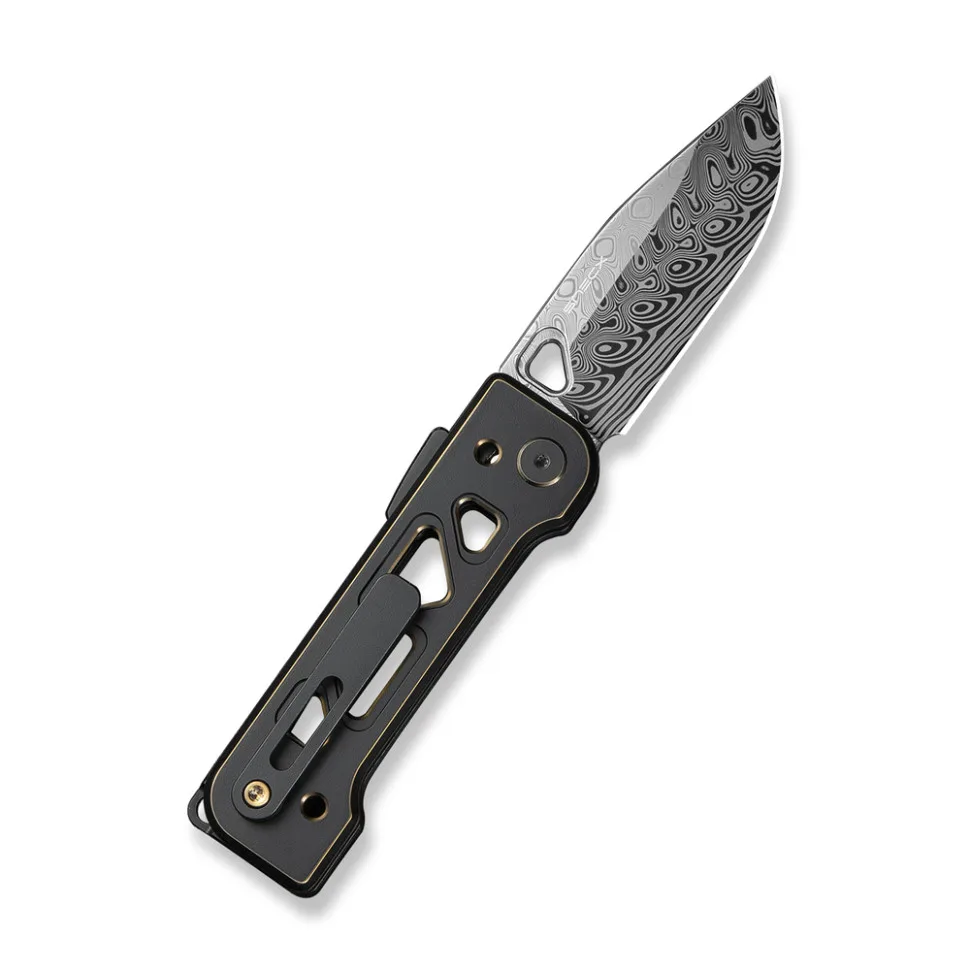 Складаний ніж Weknife Дамаська сталь 171,3 мм Чорний Титан 6AL4V