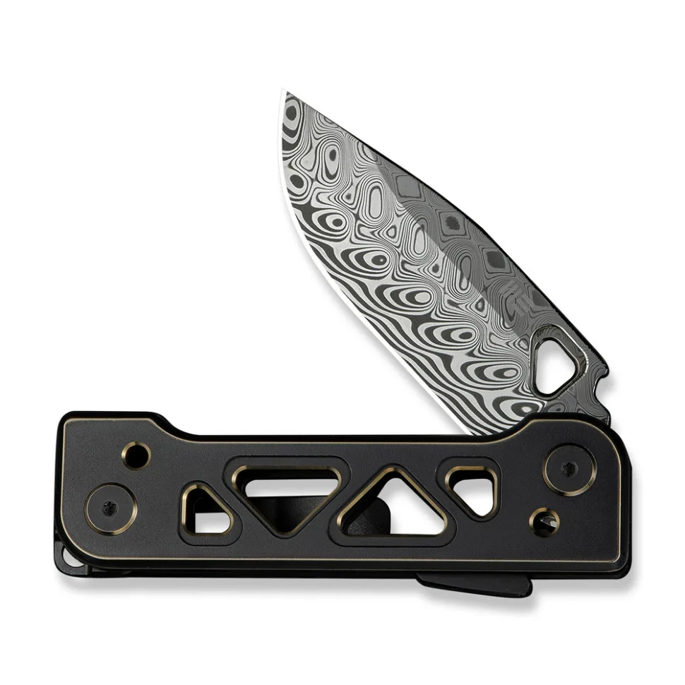 Складаний ніж Weknife Дамаська сталь 171,3 мм Чорний Титан 6AL4V