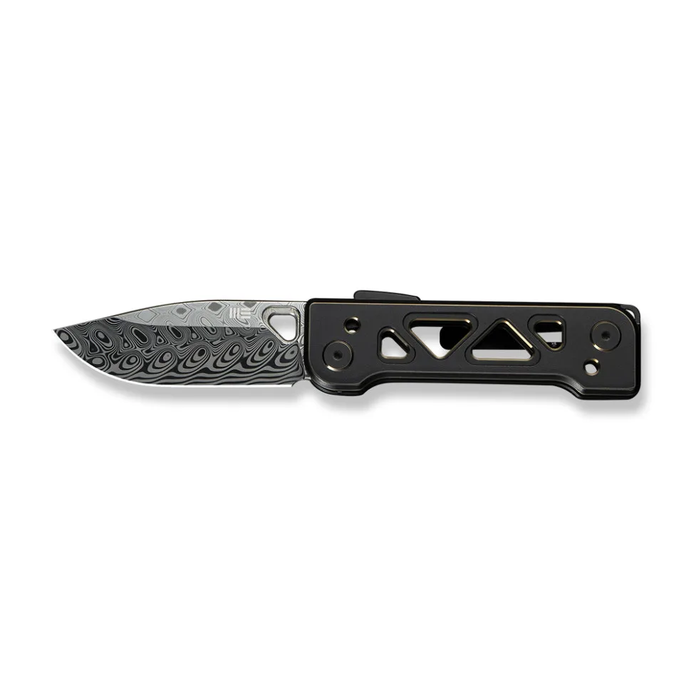 Складаний ніж Weknife Дамаська сталь 171,3 мм Чорний Титан 6AL4V