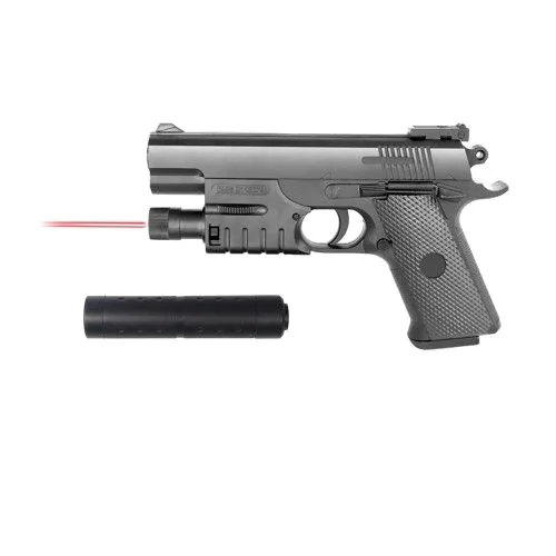 Пластиковый пистолет VIGOR с глушителем для стрельбы шариками 4.5 x 20.5 x 14 см