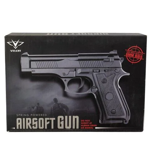 Пластиковый пистолет VIGOR с глушителем для стрельбы шариками 4.5 x 20.5 x 14 см