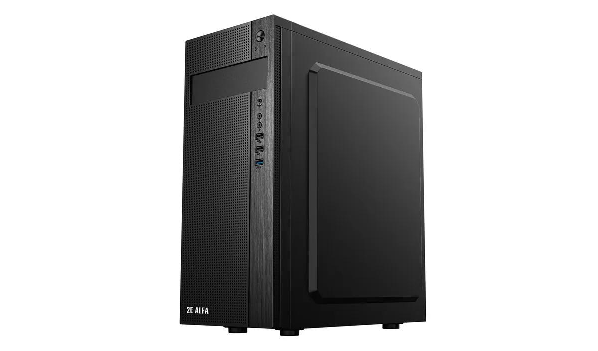 Корпус 2E Alfa E185 без БЖ 1xUSB3.0, 2xUSB2.0, VGA 310мм, ATX, чорний