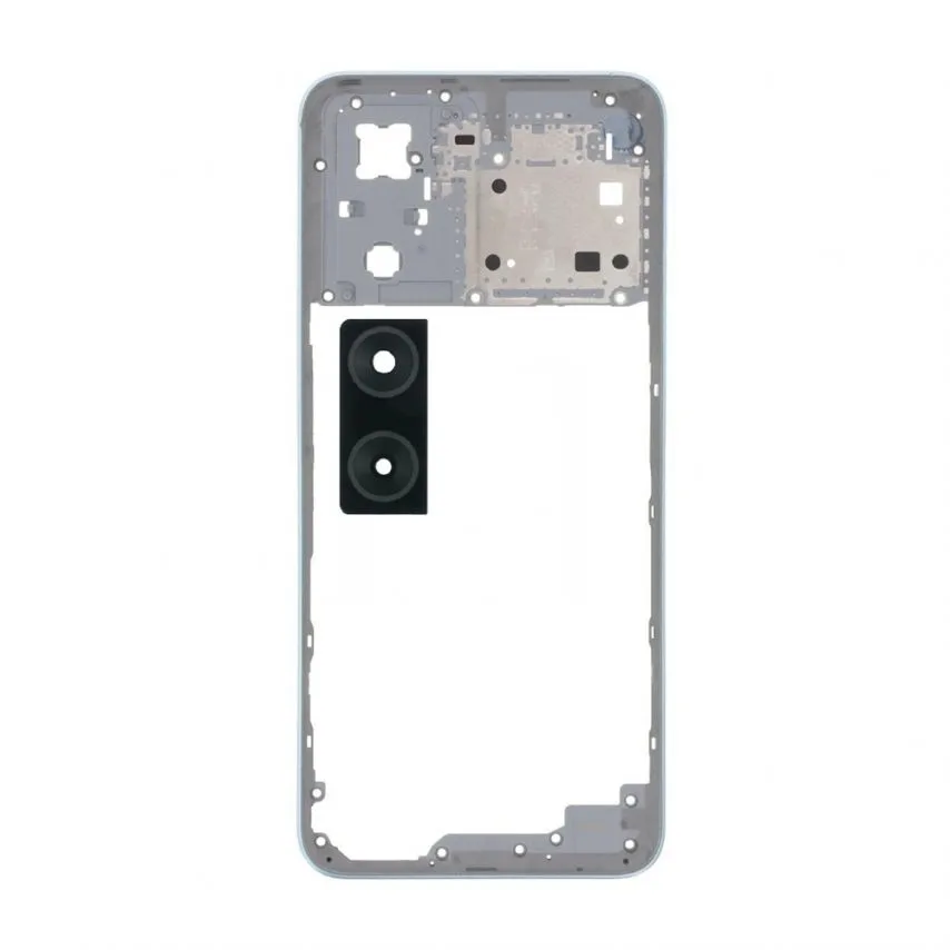 Корпусна рамка High Quality зі склом камери  синій для Oppo A57s A77 4G