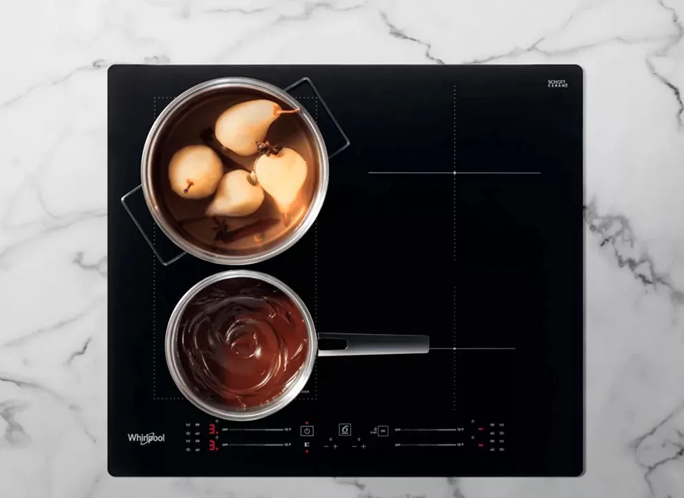 Індукційна варильна поверхня Whirlpool, 60 см, з розширеною зоною, чорного кольору.