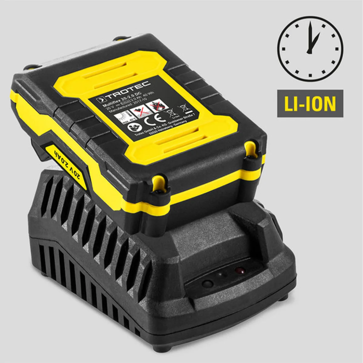 Аккумуляторная ударная дрель-шуруповерт Trotec 20V желтая в кейсе