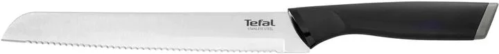 Ніж для хліба Tefal Comfort з чохлом, 20 см, з нержавіючої сталі, пластиковою ручкою, чорного кольору.