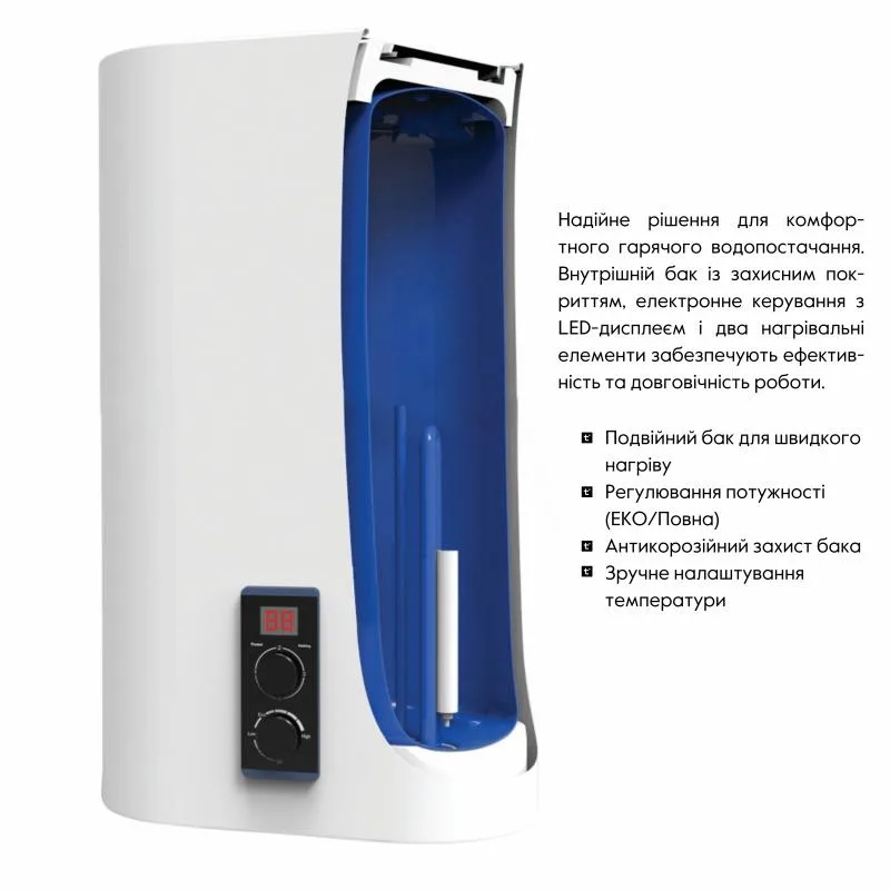 Водонагрівач накопичувальний Thermo Alliance DT80V20GPDD/2 80 л нержавіюча сталь 600х350х1070 мм