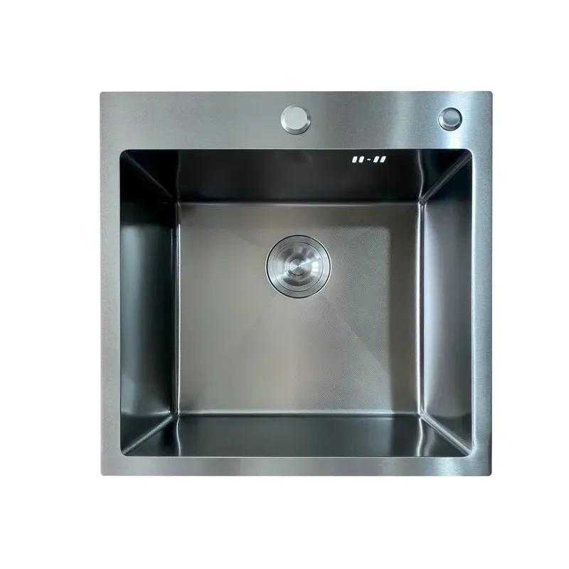 Мийка Mixxus з нержавіючої сталі 500х500 мм графіт 1 чаша Micro Decor 2 отвори