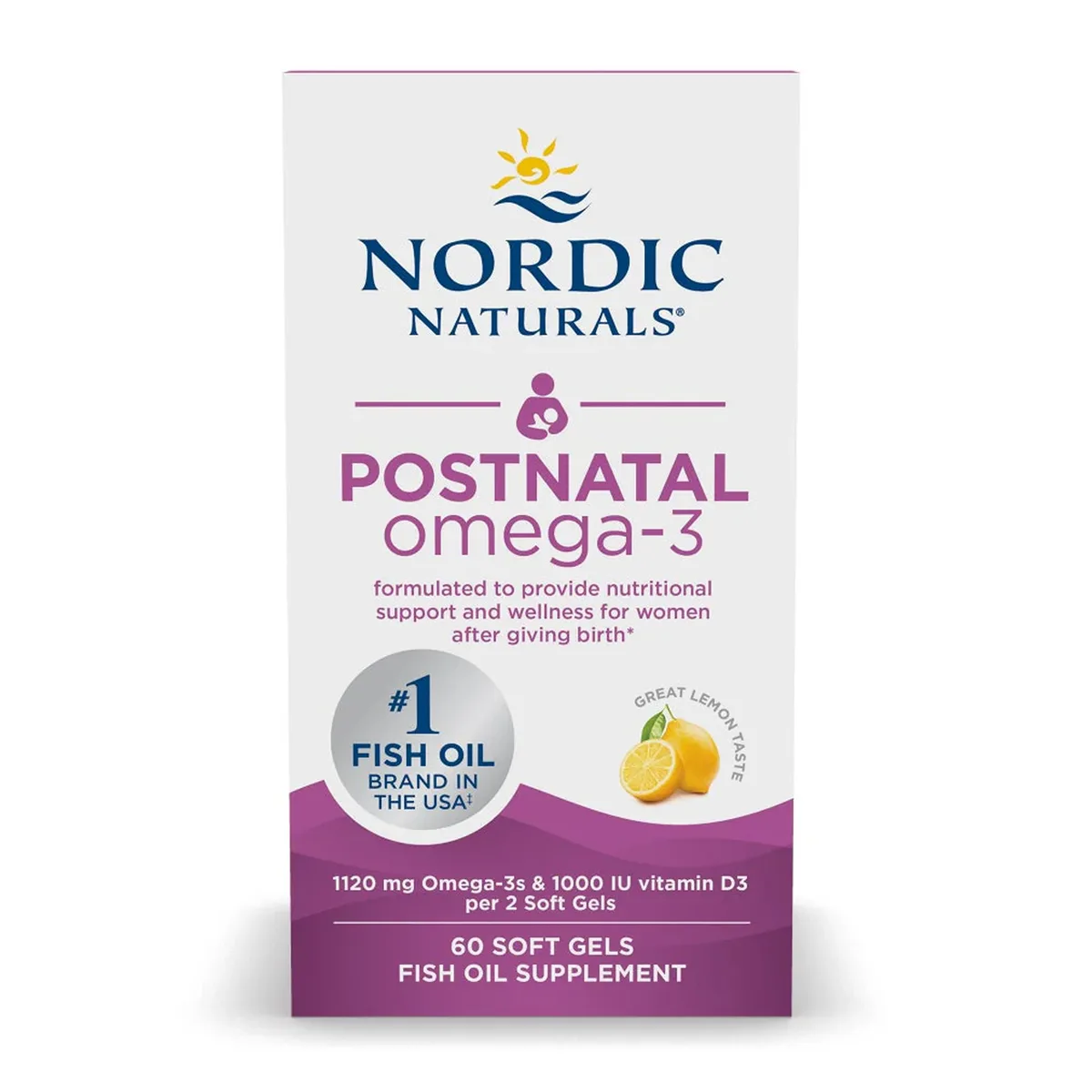 Омега-3 для годуючих мам Nordic Naturals 60 капсул 1000 МЕ вітаміну D3