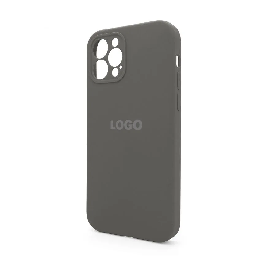 Чохол Silicone Case для Apple iPhone 12 Pro силіконовий сірий закритий низ закрита камера