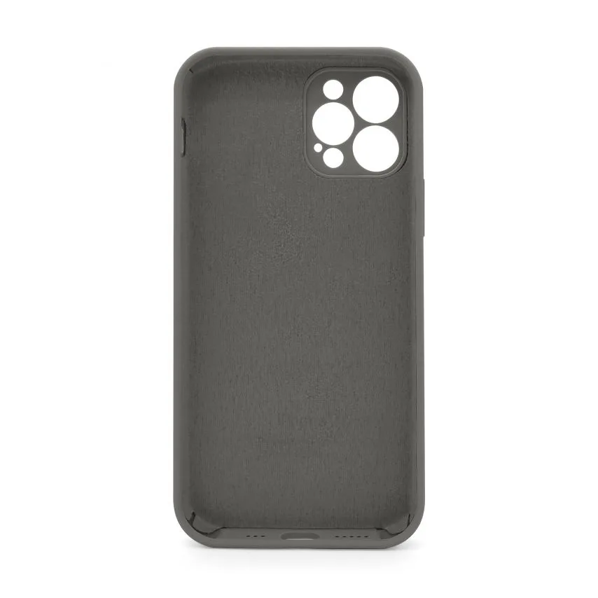 Чохол Silicone Case для Apple iPhone 12 Pro силіконовий сірий закритий низ закрита камера