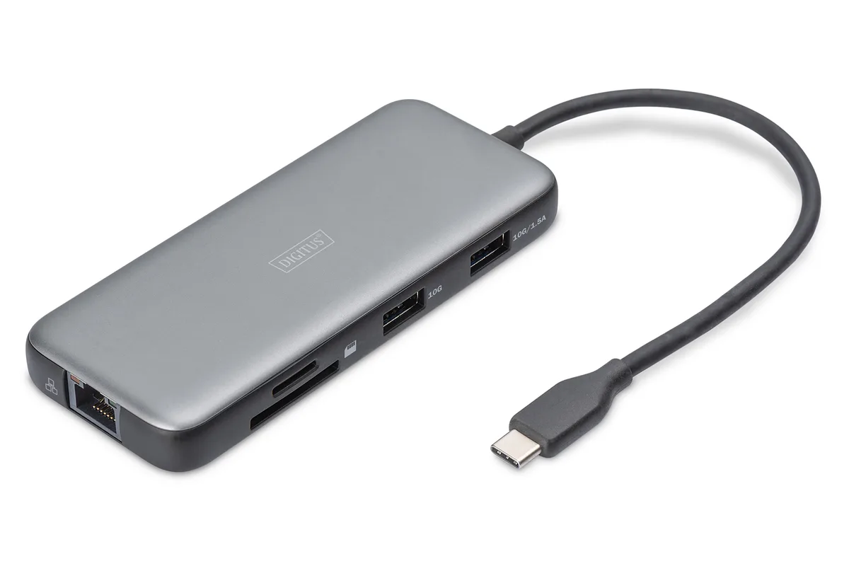 Док-станція DIGITUS USB-C > HDMI/2xUSB-A/USB-C/SD/MicroSD/RJ54