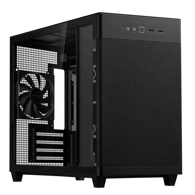 Корпус ASUS Prime AP201 Tempered Glas, без БЖ, 2xUSB3.2, 1xUSB Type-C, Tempered Glass side, mATX, чорний 90DC00G0-B39010