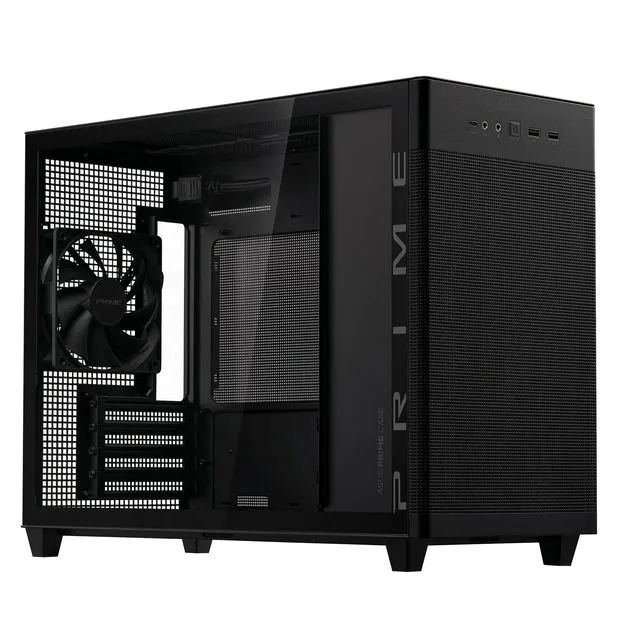 Корпус ASUS Prime AP201 Tempered Glas, без БЖ, 2xUSB3.2, 1xUSB Type-C, Tempered Glass side, mATX, чорний 90DC00G0-B39010