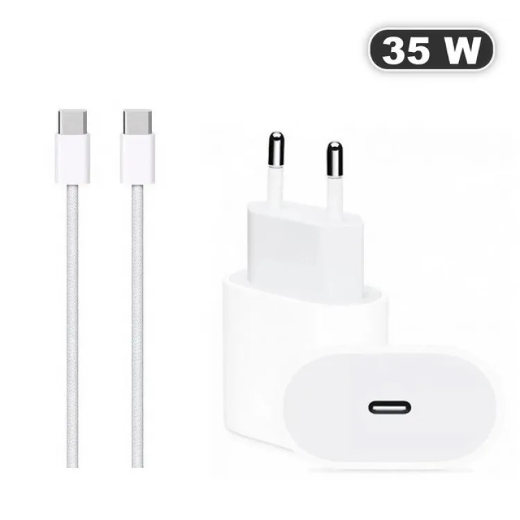 Сітковий зарядний пристрій Apple USB-C 20W та кабель Type-C білий