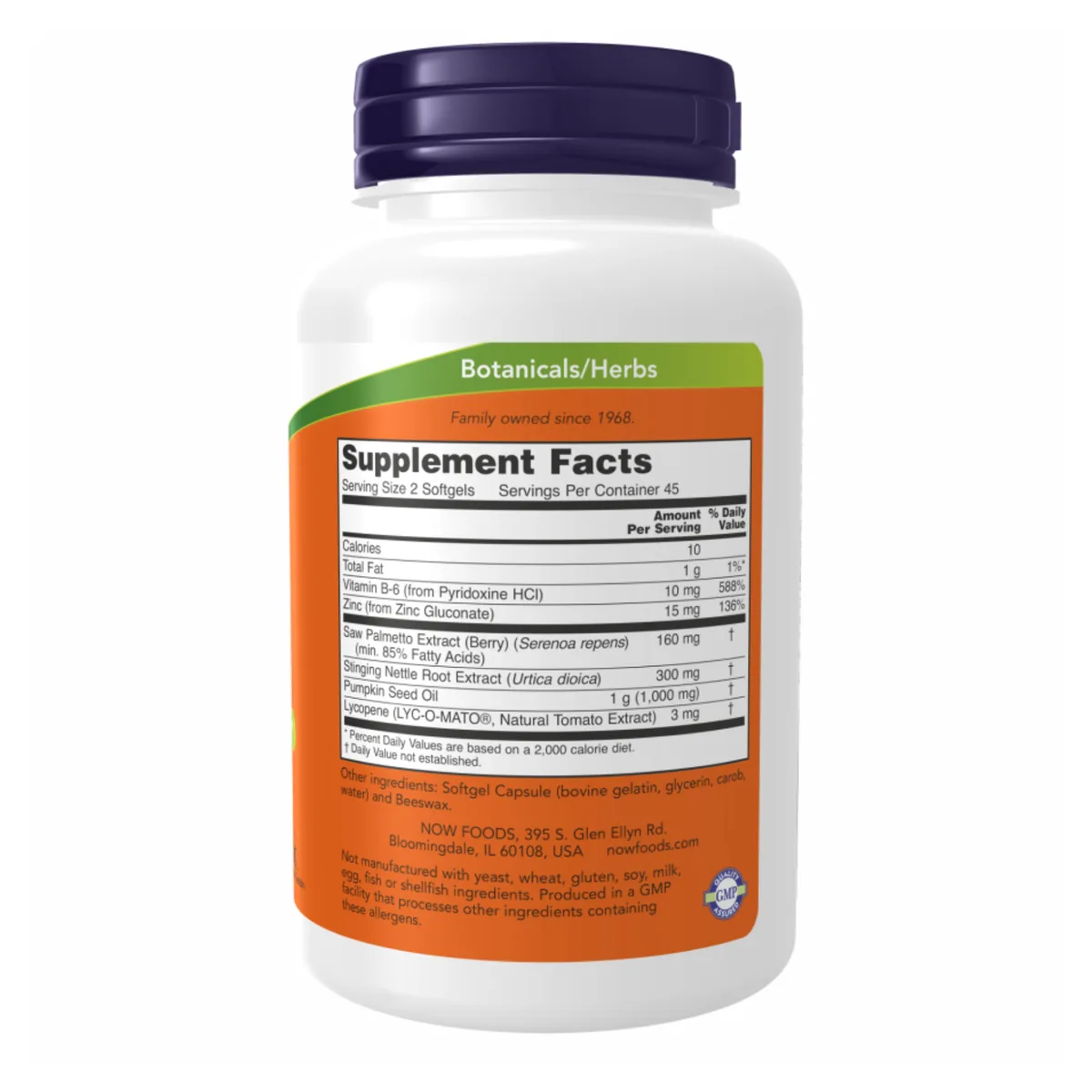 Prostate Support NOW Foods желатин 90 капсул