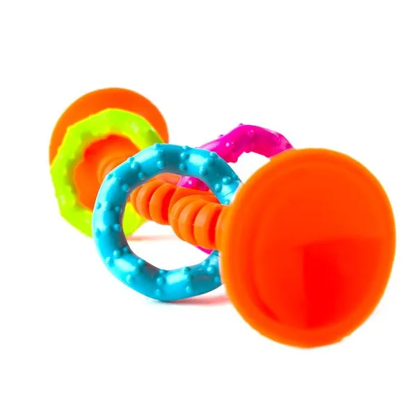 Прорізувач брязкальце Fat Brain Toys силіконовий 15х5 см помаранчевий