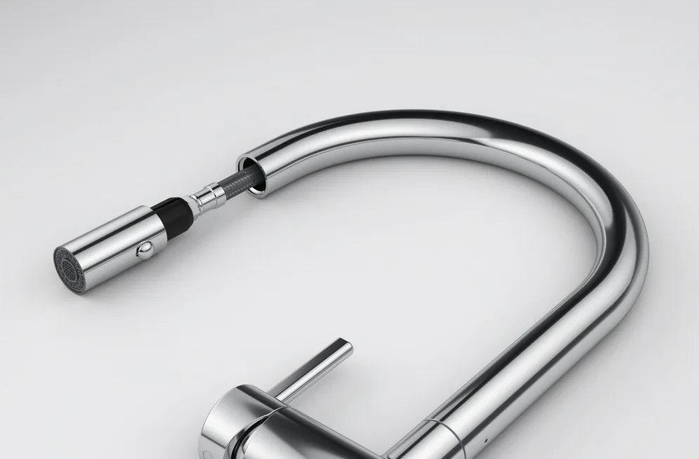 Кухонный смеситель Franke Active J, высота излива - 220 мм, поворотный, с двойным фильтром и душем, хромированное покрытие
