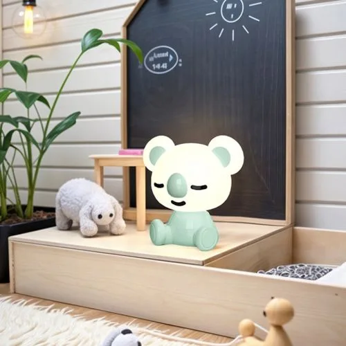 Світильник-нічник LED Koala з акумулятором зелений для дитячої спальні нічний світильник RGB