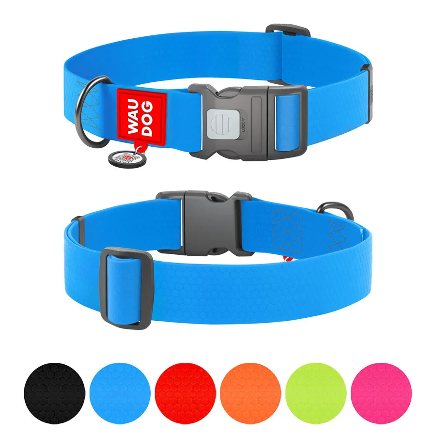 Нашийник WAUDOG Waterproof XXL 46-70 см Collartex блакитний 40 мм