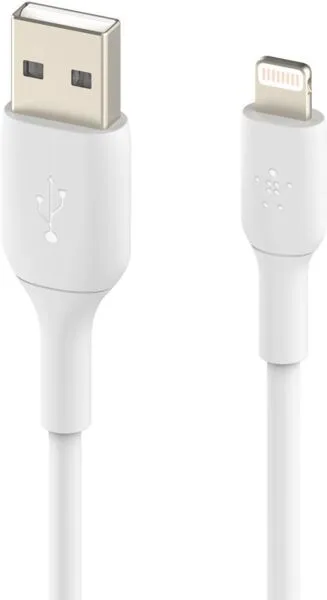 Кабель USB-A > Lightning заряджання/синхронізації Belkin 1м, 12Вт, PVC, білий